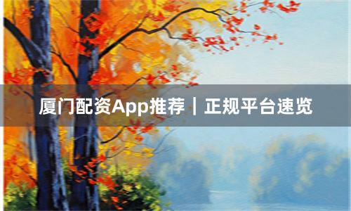 厦门配资App推荐｜正规平台速览